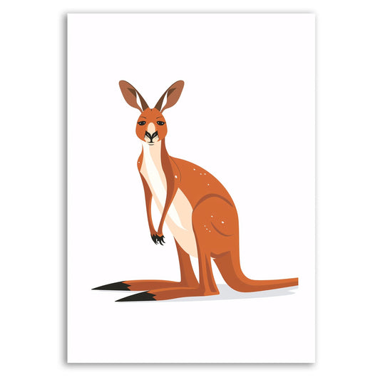 Kangaroo – Playful Wildlife Print for Kids' Rooms - The Print Vault