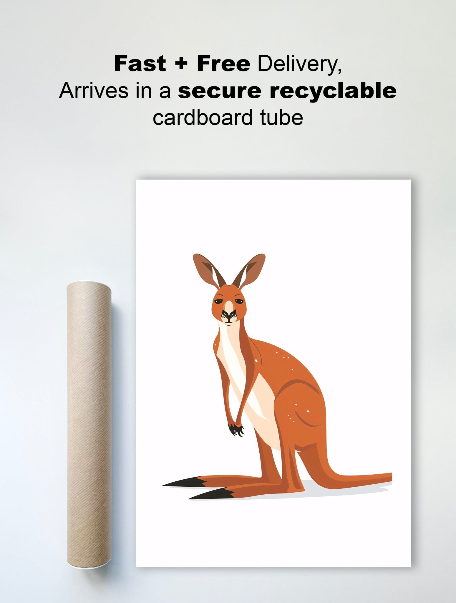 Kangaroo – Playful Wildlife Print for Kids' Rooms - The Print Vault