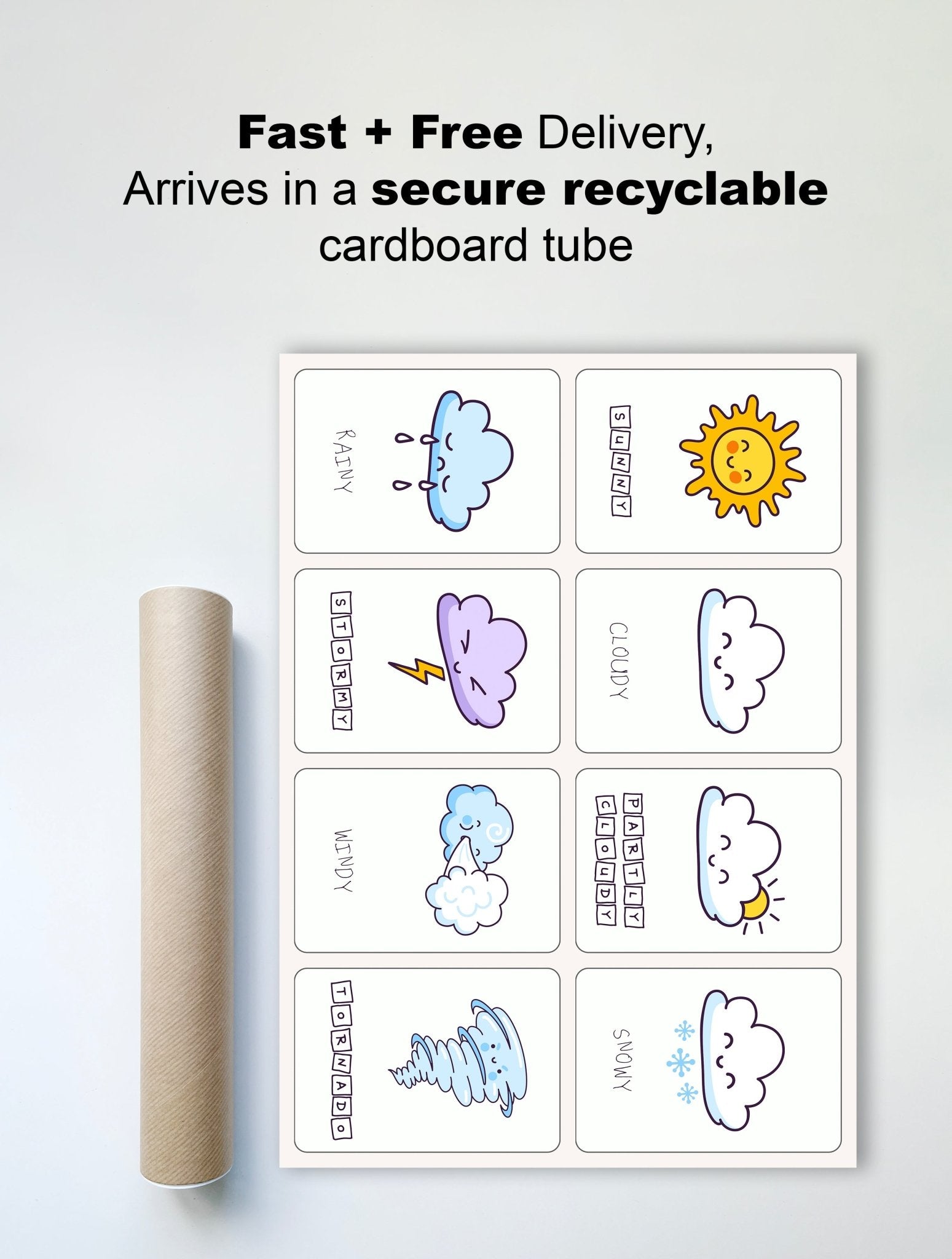 Kids Prints Exploring Weather Through Pictures – Cute & Educational Delivery View