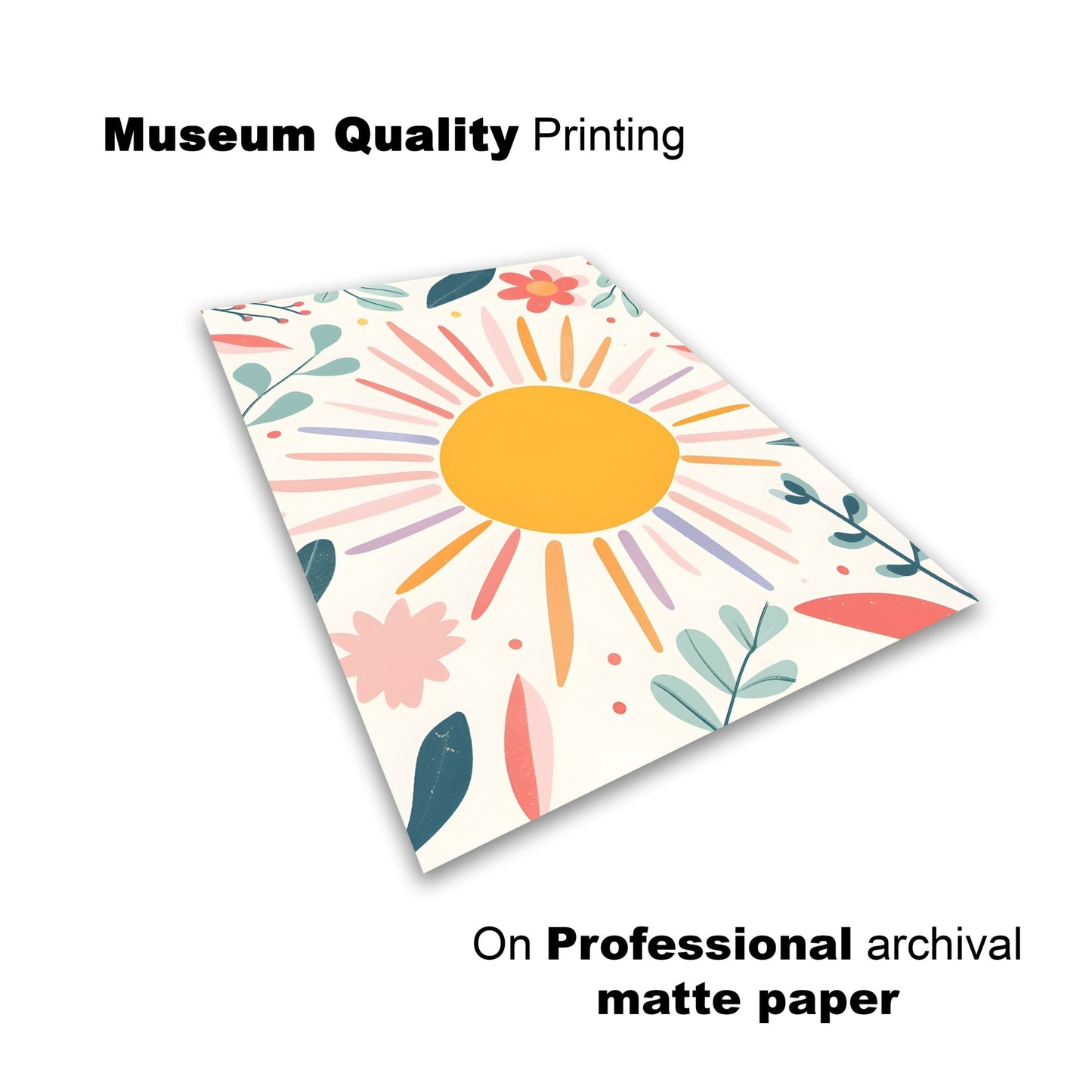kids print sunshine botanicals bright and cheerful nature inspired lay fat view