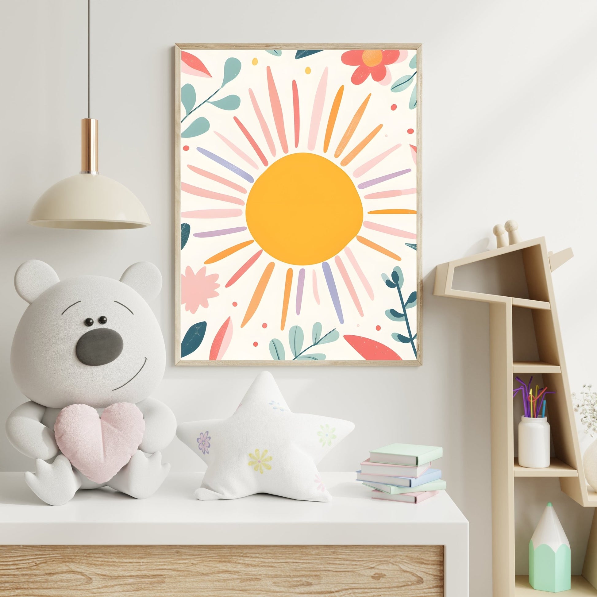 kids print sunshine botanicals bright and cheerful nature inspired room view