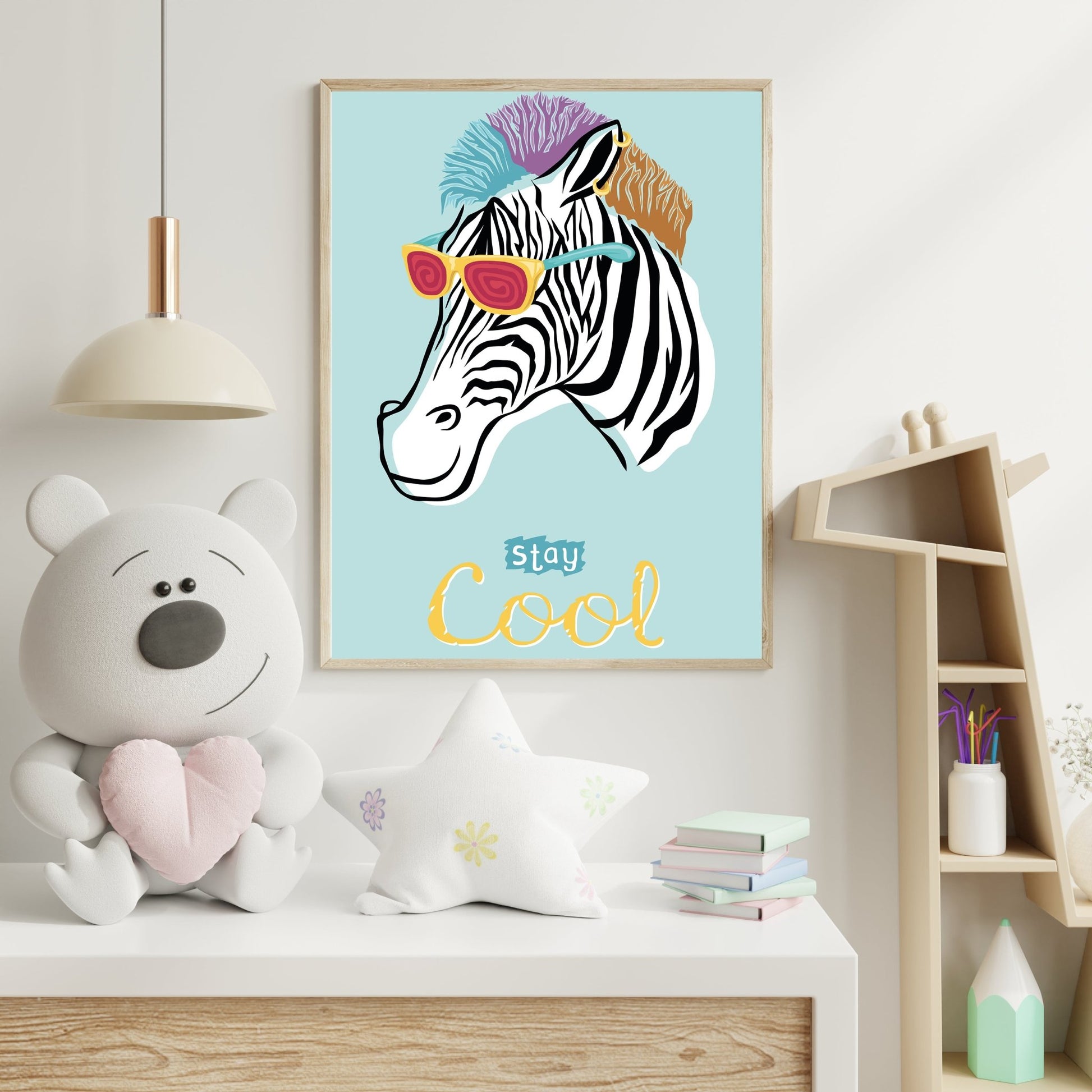 kids prints stay cool zebra fun funky safari room view