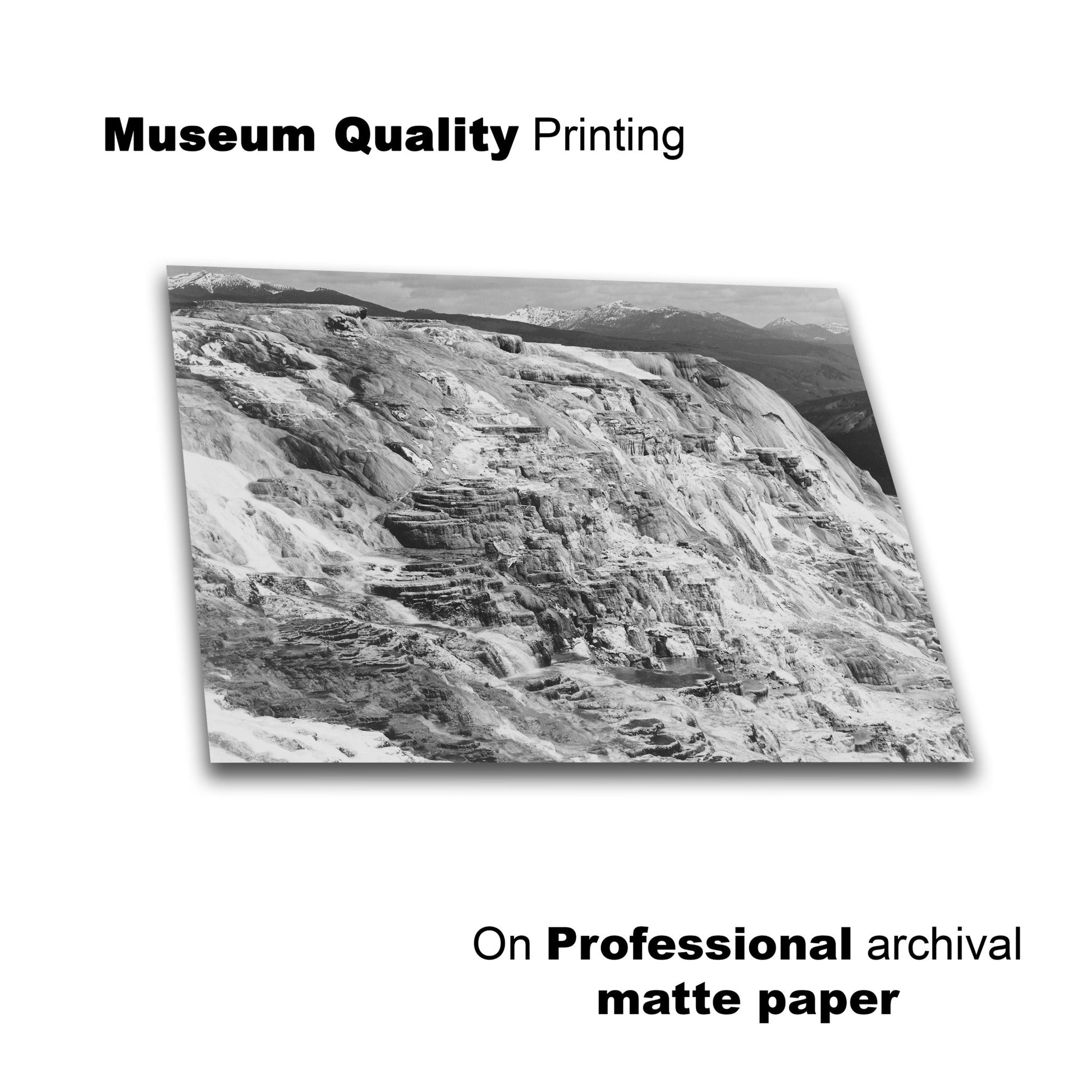 Ansel Adams Prints - Mammoth Hot Springs, Yellowstone – Lay Flat View