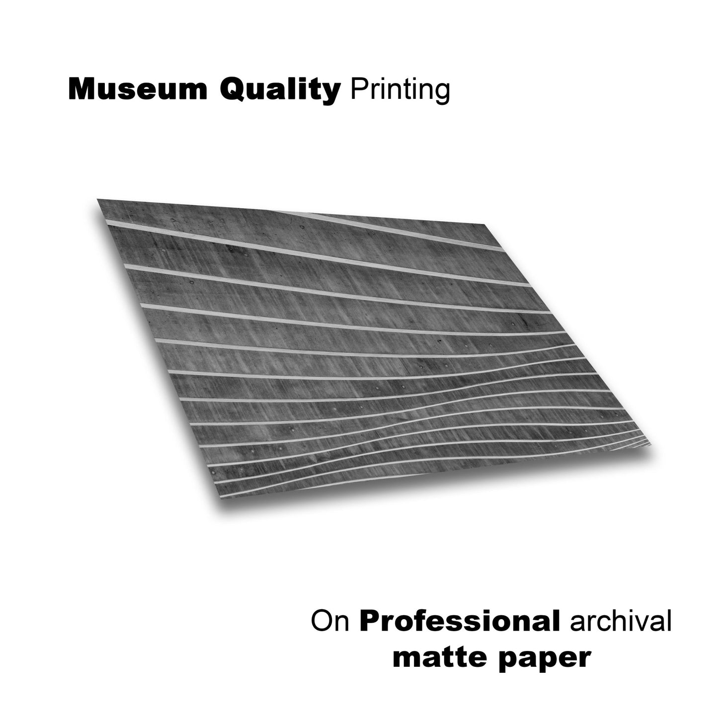 Black and White Photography Print - Modern Flow – Concrete Texture - Lay Flat View