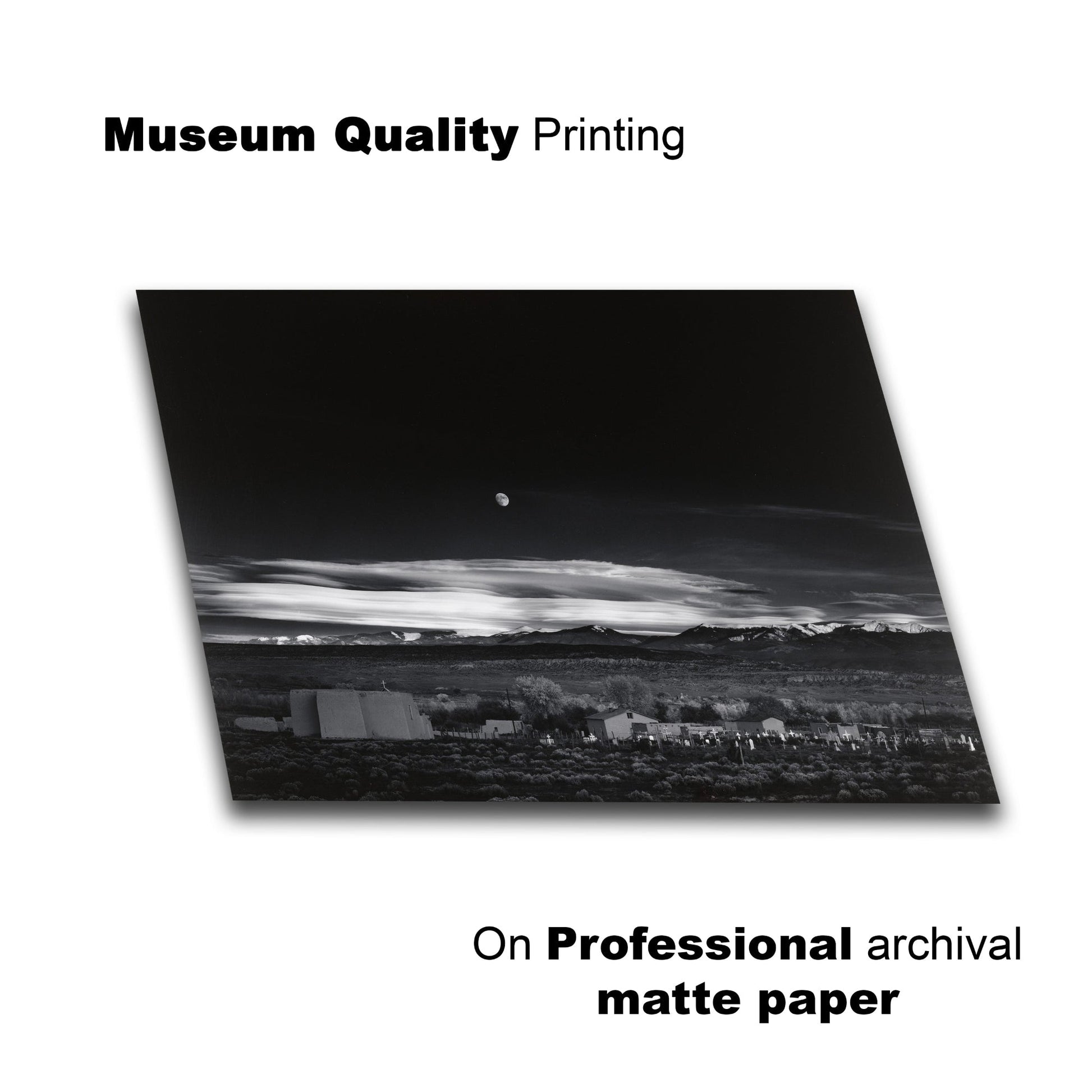 Ansel Adams Print - Moonrise, Hernandez, New Mexico (1941) –  Lay Flat View