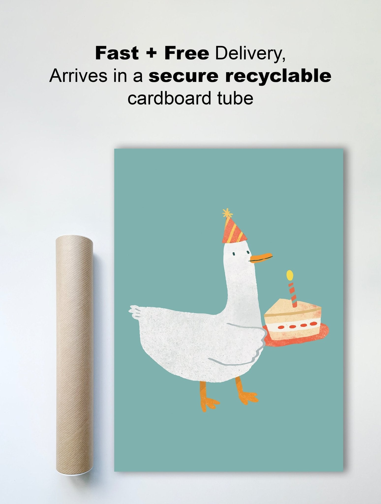 Party Duck Wall Print – Playful Kids' Room Art - The Print Vault