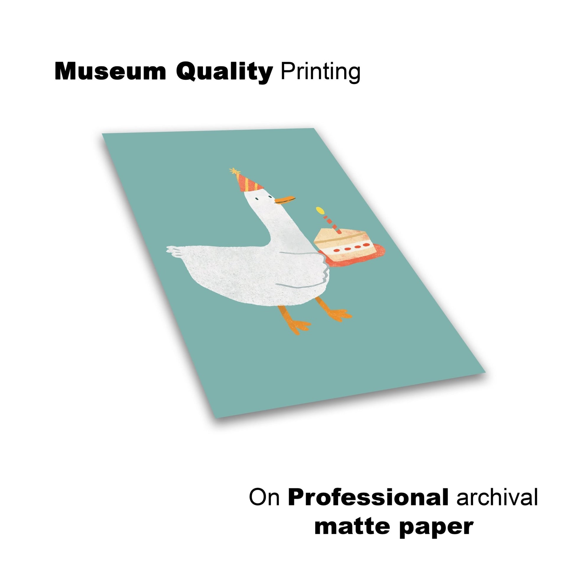 Party Duck Wall Print – Playful Kids' Room Art - The Print Vault