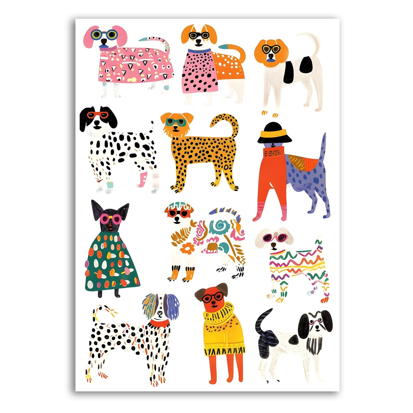 Playful Dressed - Up Dogs Wall Print – Fun Kids’ Room Decor - The Print Vault