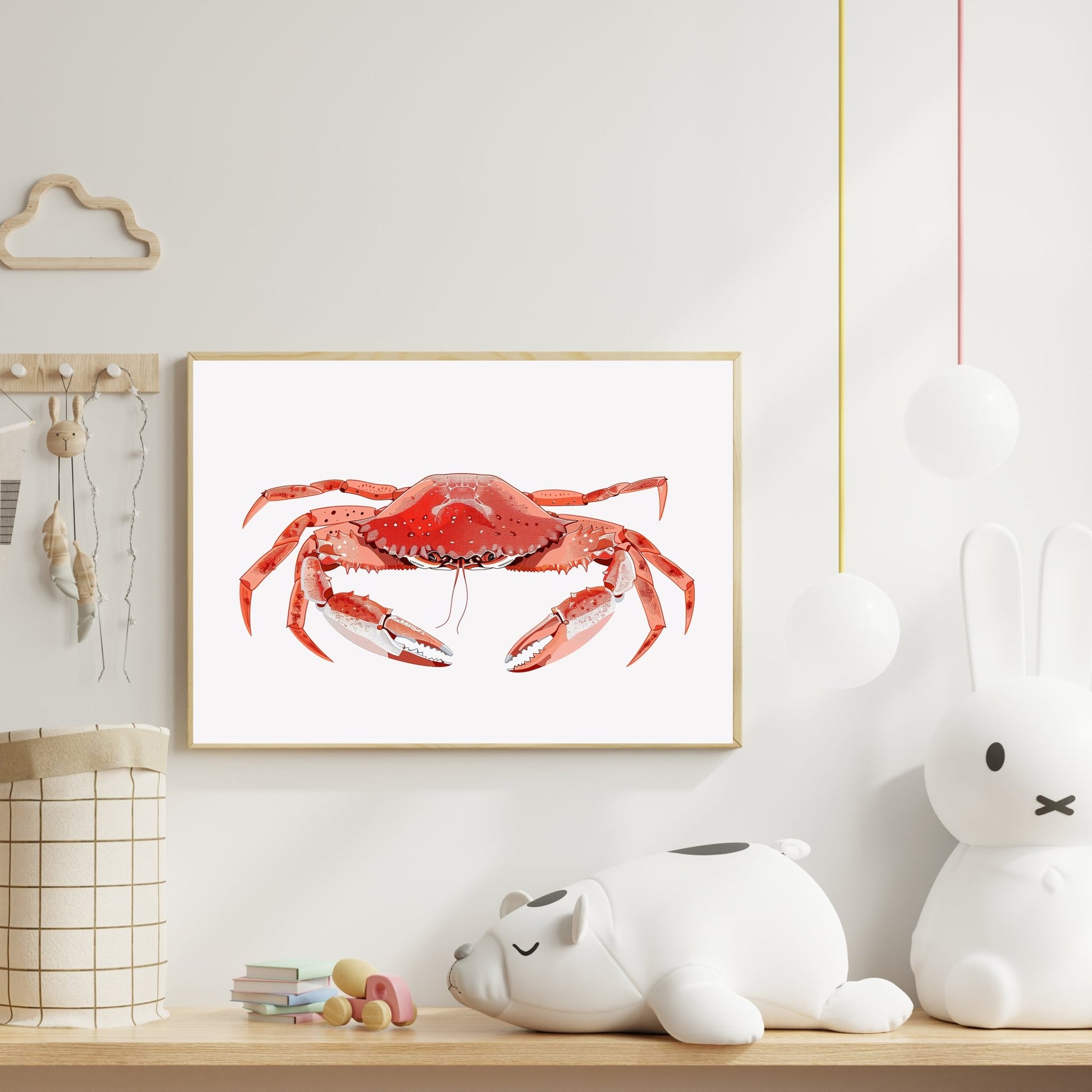 Red Crab Wall Print – Coastal & Nautical Decor - The Print Vault