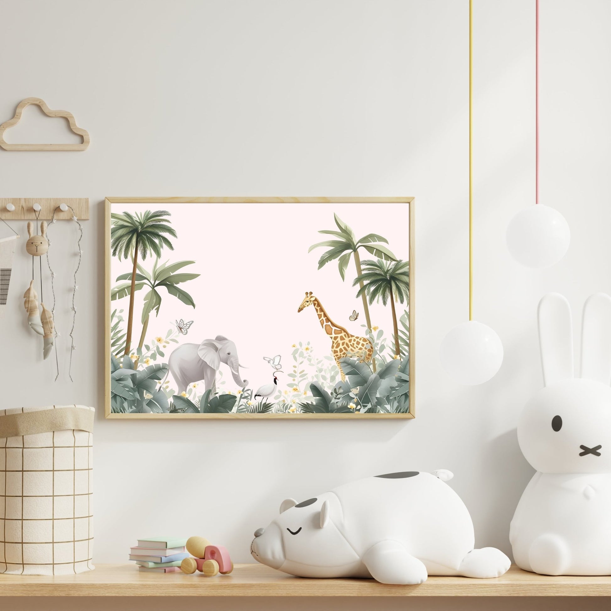 Safari Jungle Animal Wall Print – Calm & Dreamy Nursery Art - The Print Vault