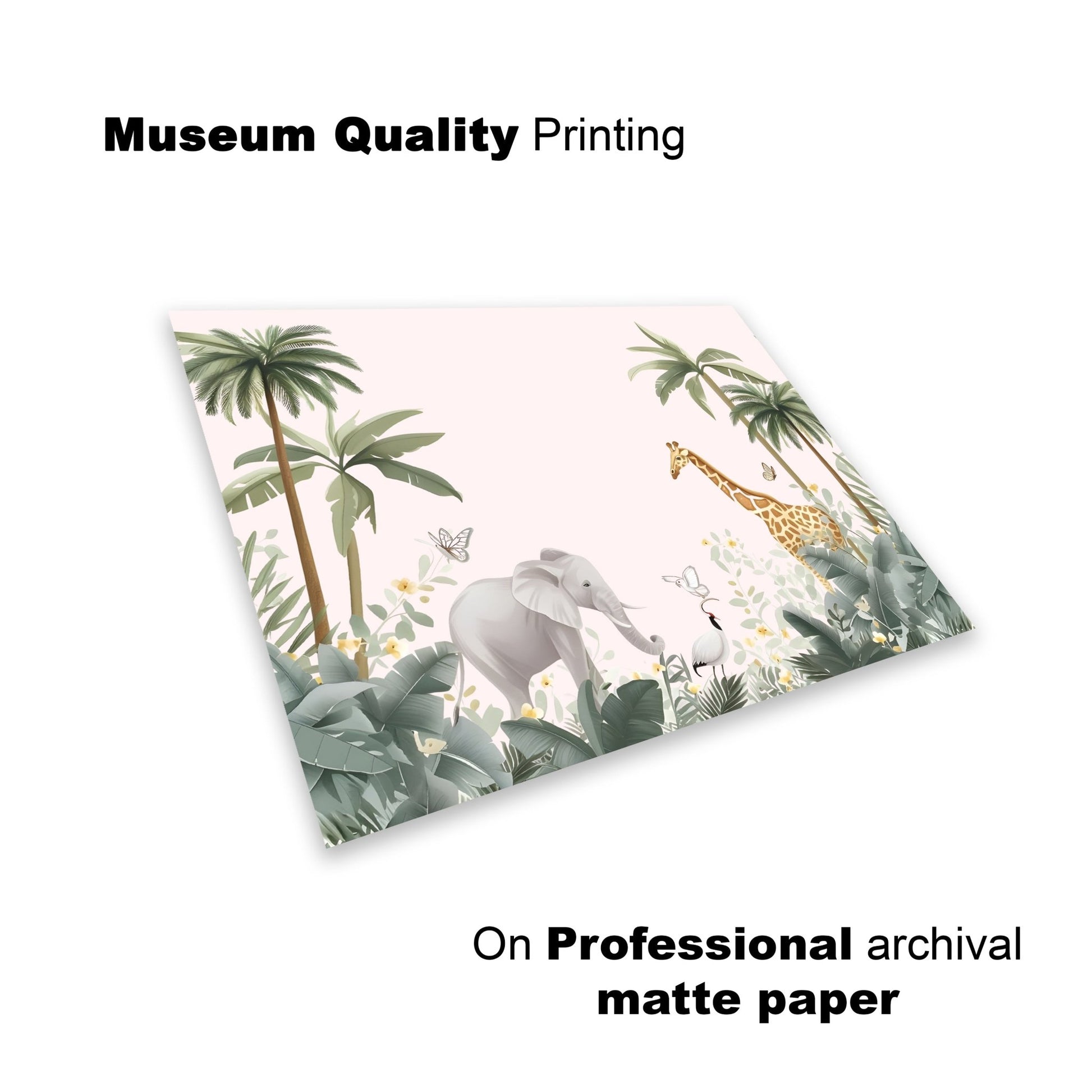 Safari Jungle Animal Wall Print – Calm & Dreamy Nursery Art - The Print Vault