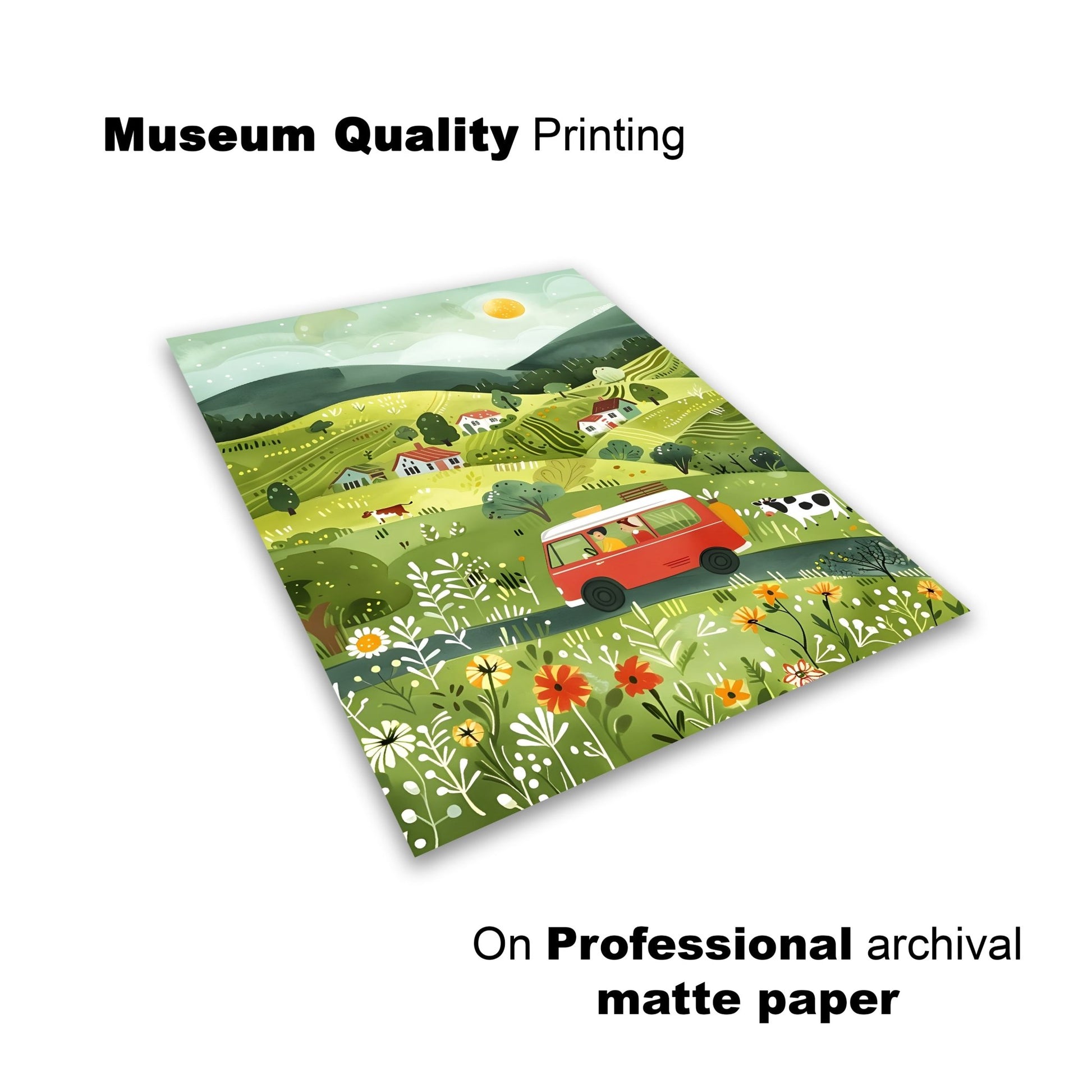 Scenic Countryside Adventure – Kids' Wall Art Print - The Print Vault
