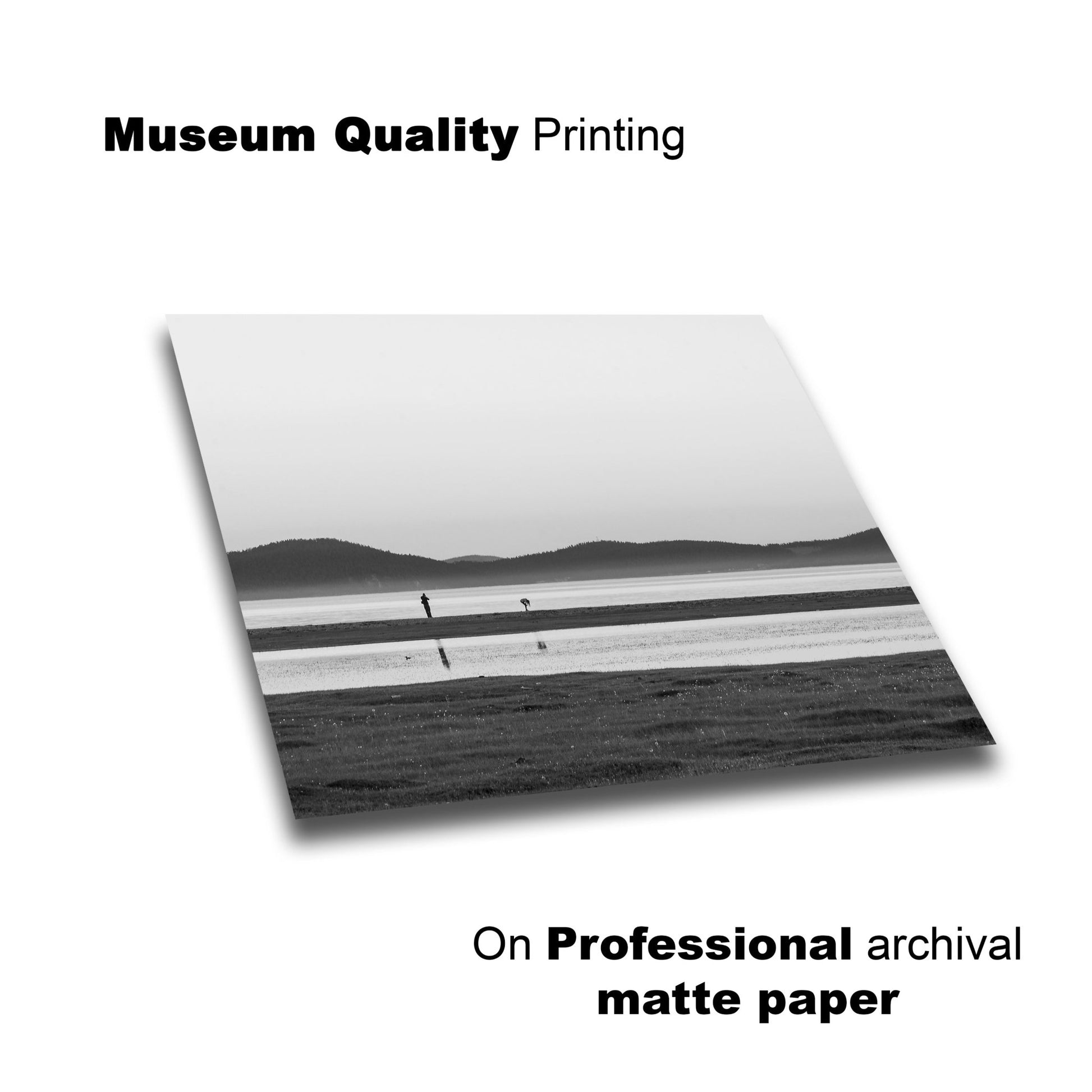 Black and White Photography Prints -Stillness by the Lake – Lay Flat View