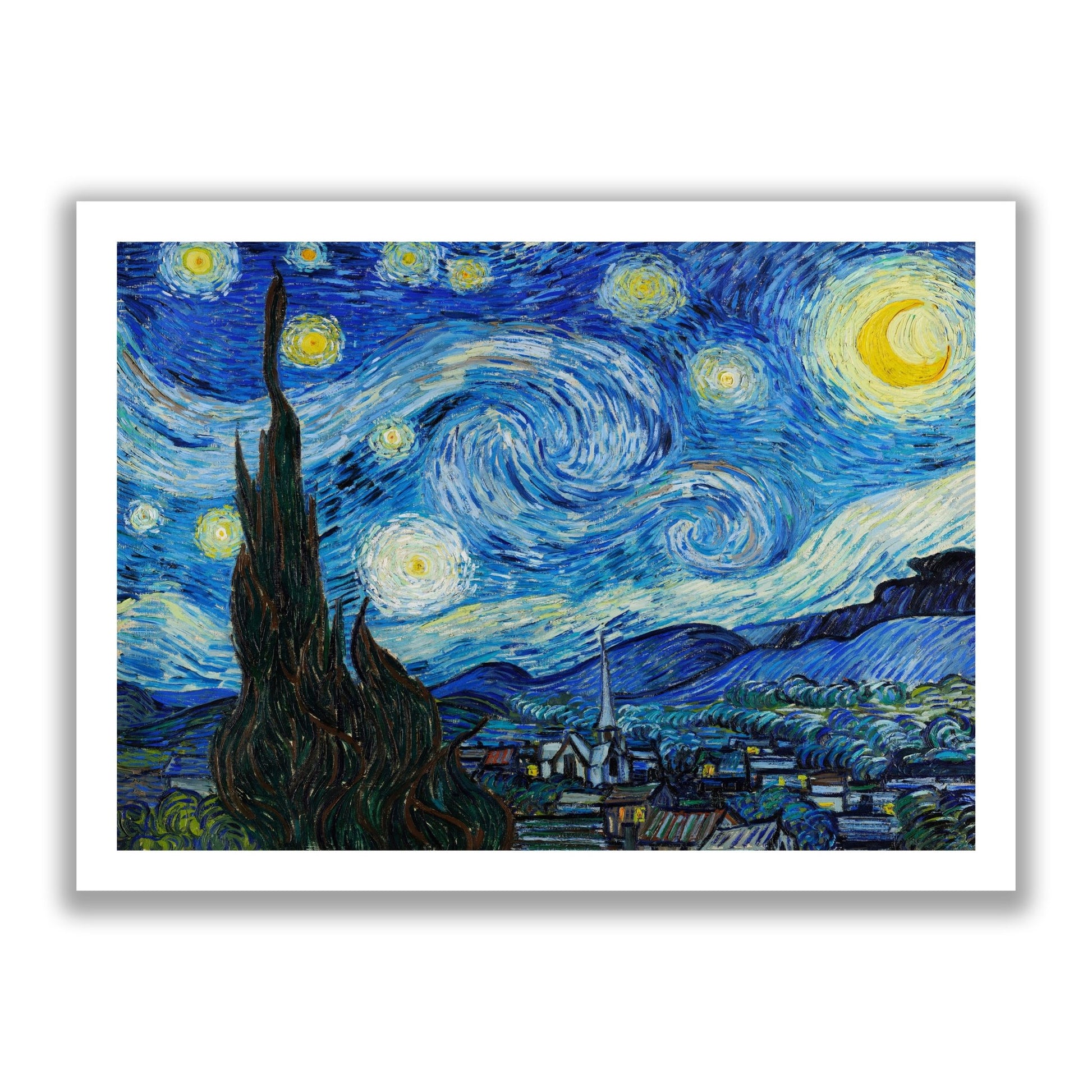 The Starry Night (1889) by Vincent Van Gogh - The Print Vault