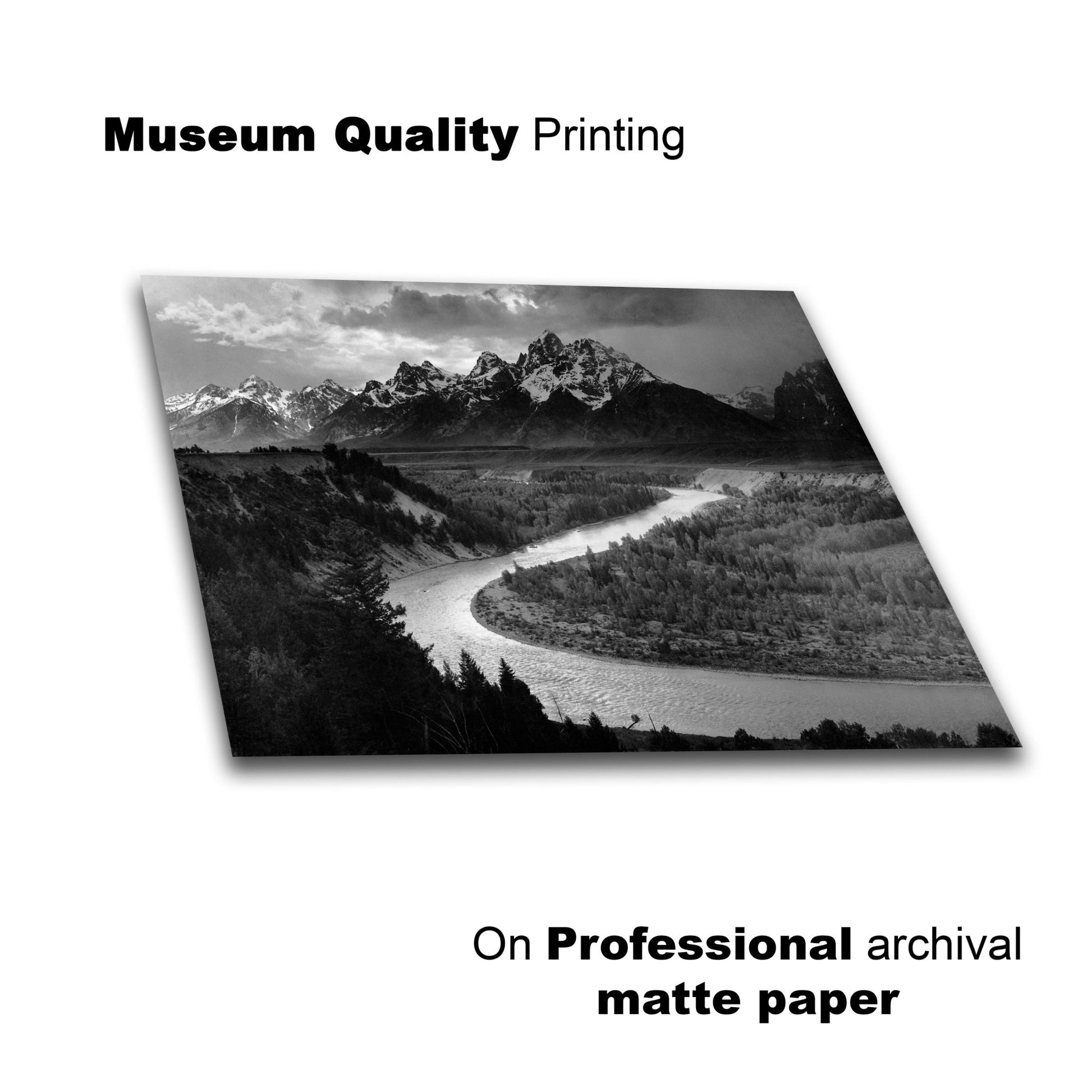 Ansel Adams Prints - The Tetons and the Snake River – Lay Flat View