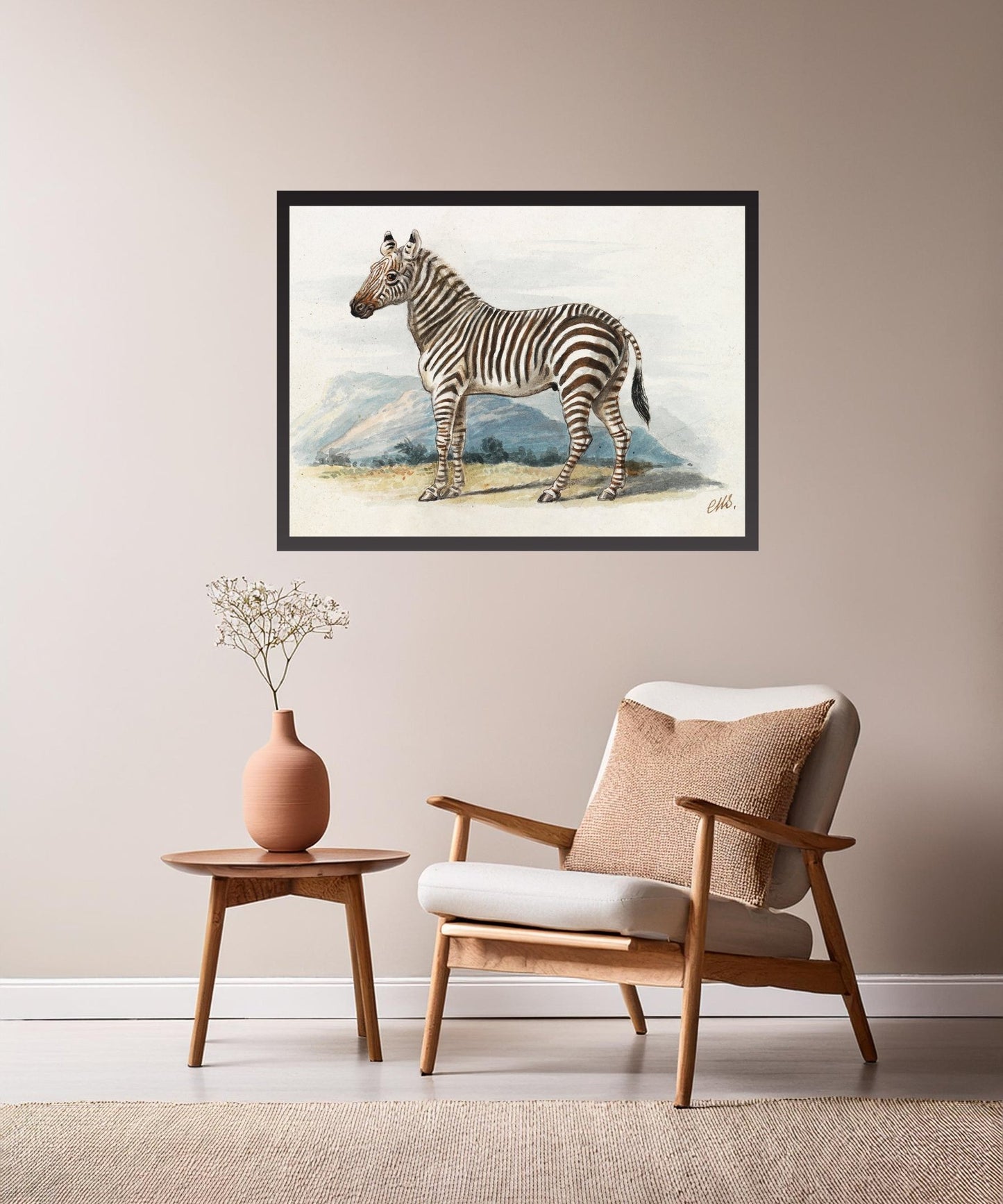 The Zebra (1837), vintage animal illustration by Charles Hamilton Smith - The Print Vault