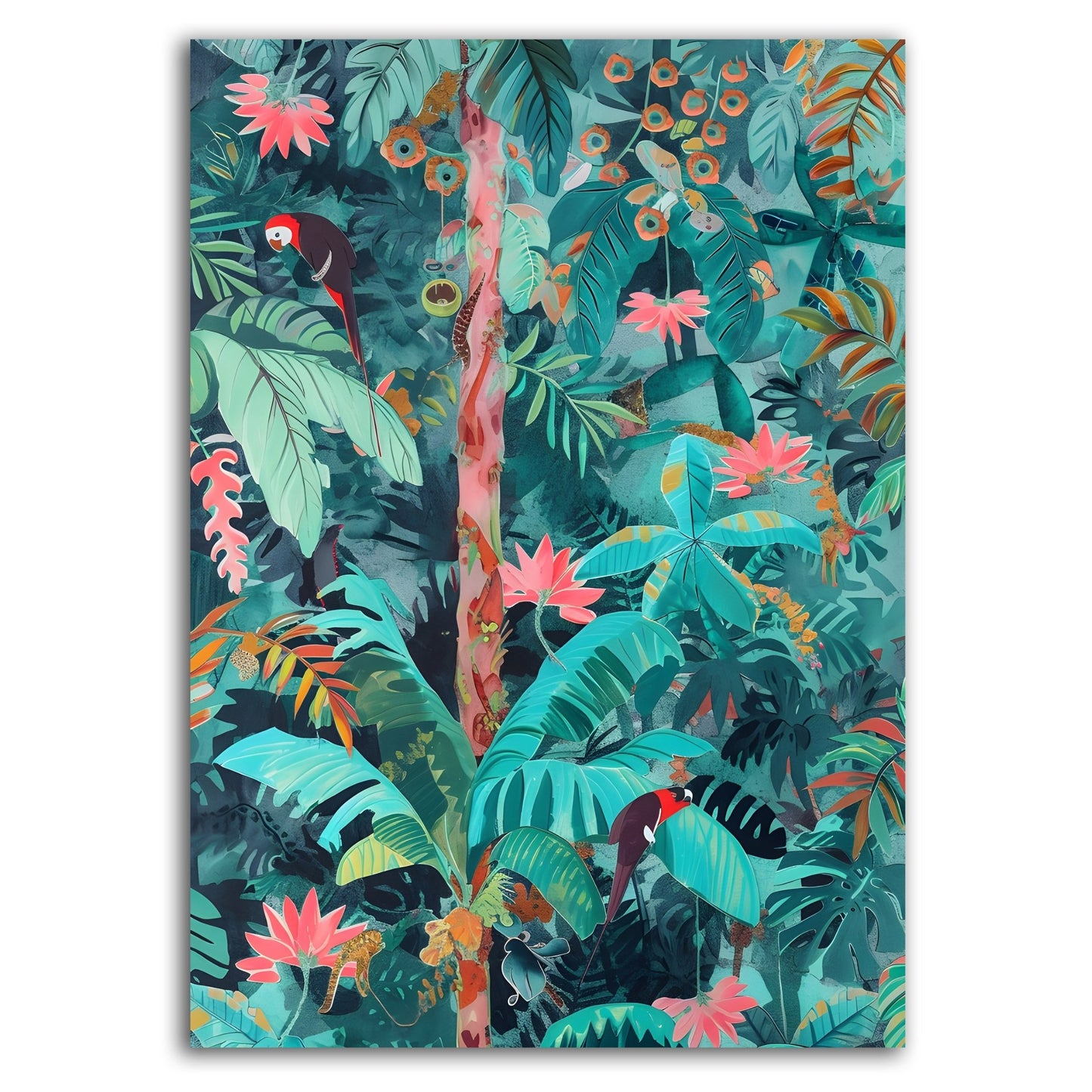Tropical Jungle Adventure – Vibrant Parrot Wall Art for Kids - The Print Vault