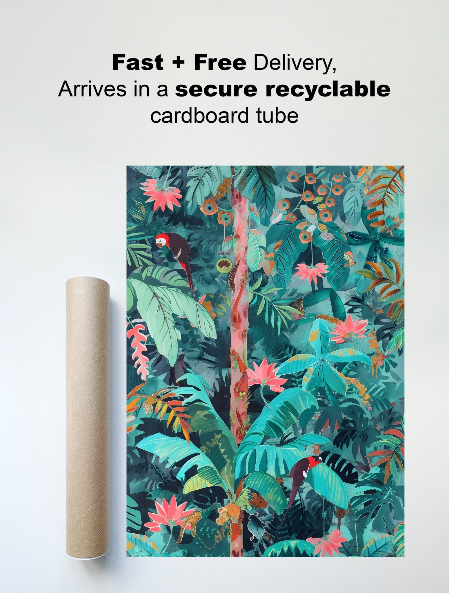 Tropical Jungle Adventure – Vibrant Parrot Wall Art for Kids - The Print Vault