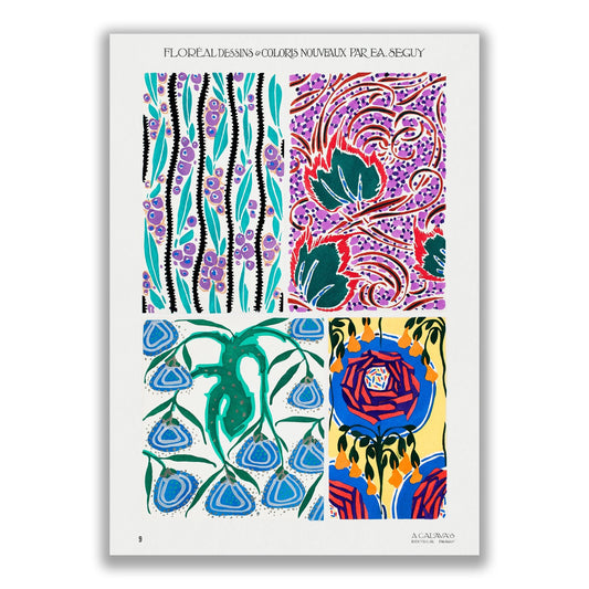 Vintage Art Deco & Art Nouveau Pattern, Plate no. 9 by E.A Seguy - The Print Vault