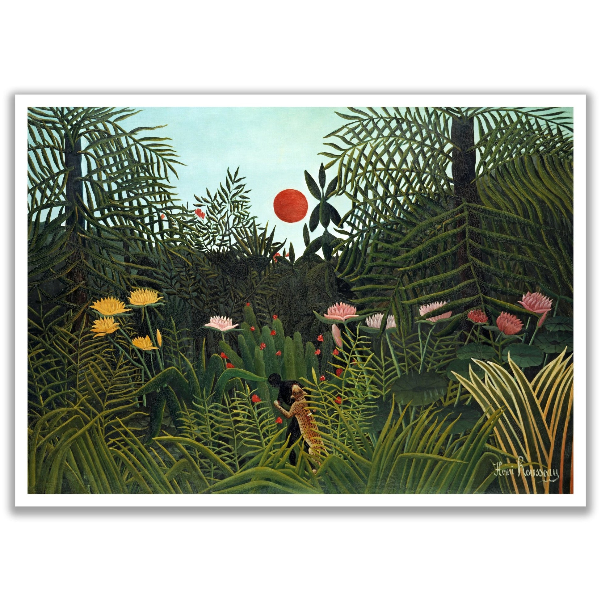 Virgin Forest with Sunset (1910) by Henri Rousseau - The Print Vault