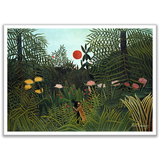 Virgin Forest with Sunset (1910) by Henri Rousseau - The Print Vault