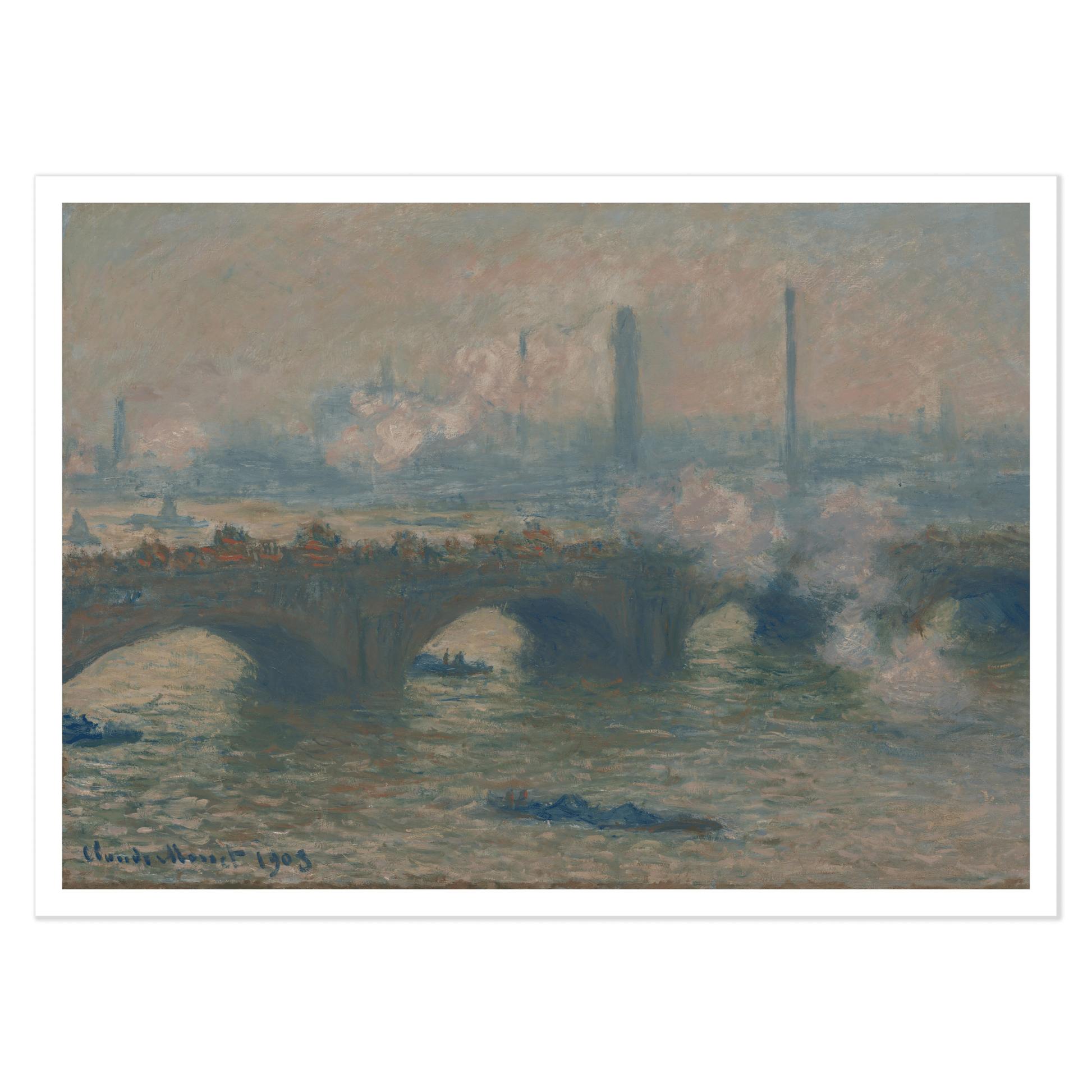 Waterloo Bridge, Gray Day, 1903 by Claude Monet - The Print Vault