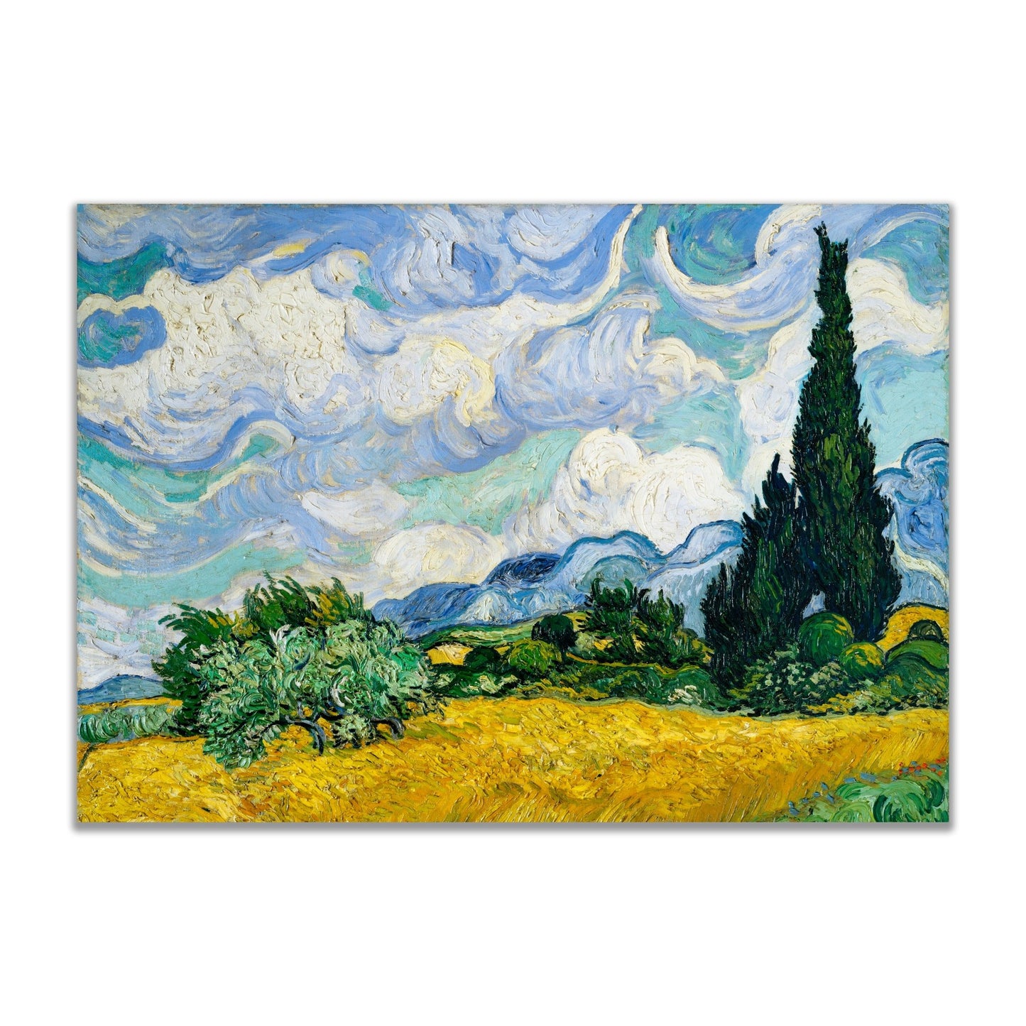 Wheat Field with Cypresses (1889) by Vincent Van Gogh's - The Print Vault