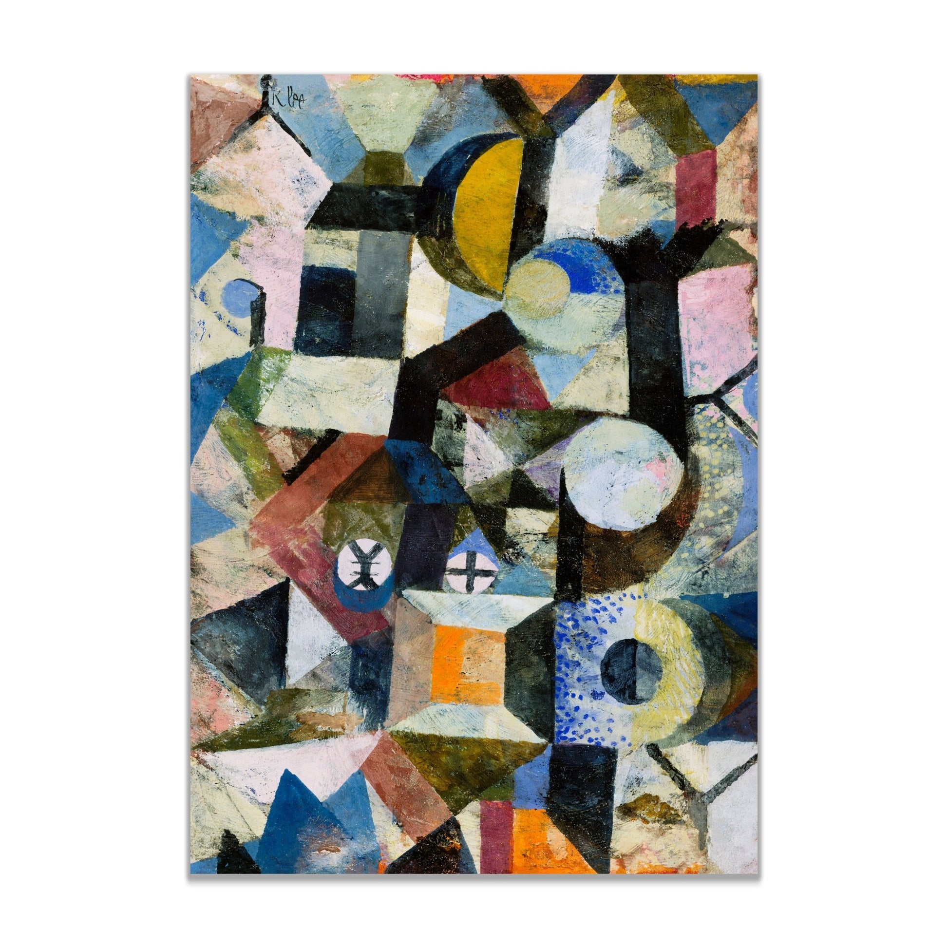 Yellow Half Moon Abstract Wall Art by Paul Klee 