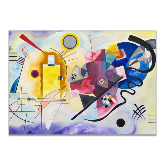 Yellow - Red - Blue abstract wall art front view