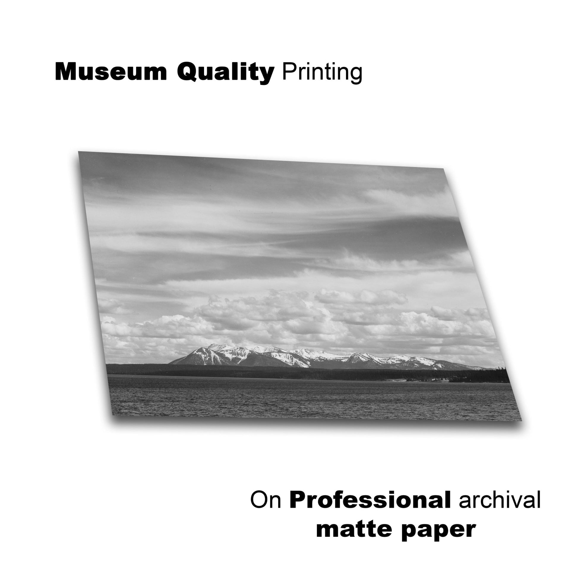 Ansel Adams Prints - Yellowstone Lake and Mount Sheridan – Lay Flat View